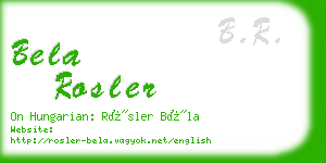 bela rosler business card